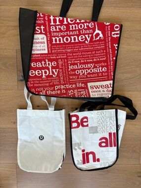 Set of 3 Lululemon Tote Bags Small and Large Size